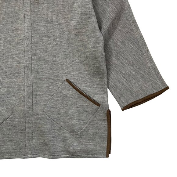 Soft Surroundings Cotswold Wool Blend Cowl Neck Pullover Tunic Sweater Gray S - Picture 7 of 11